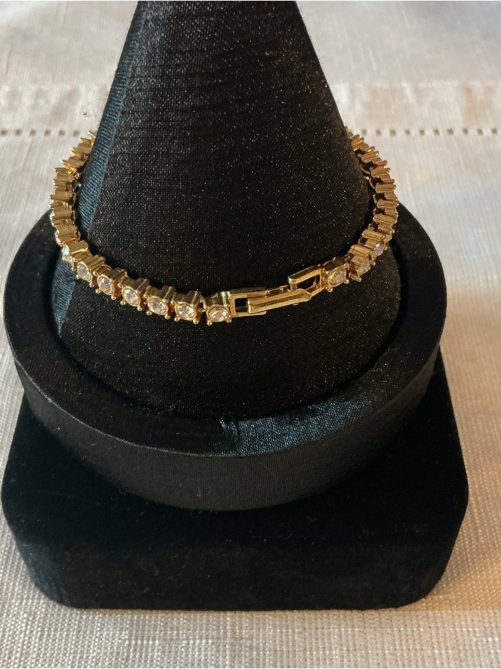 Mother’s Day Rhinestone Gold Tone Tennis Bracelet - Picture 3 of 5